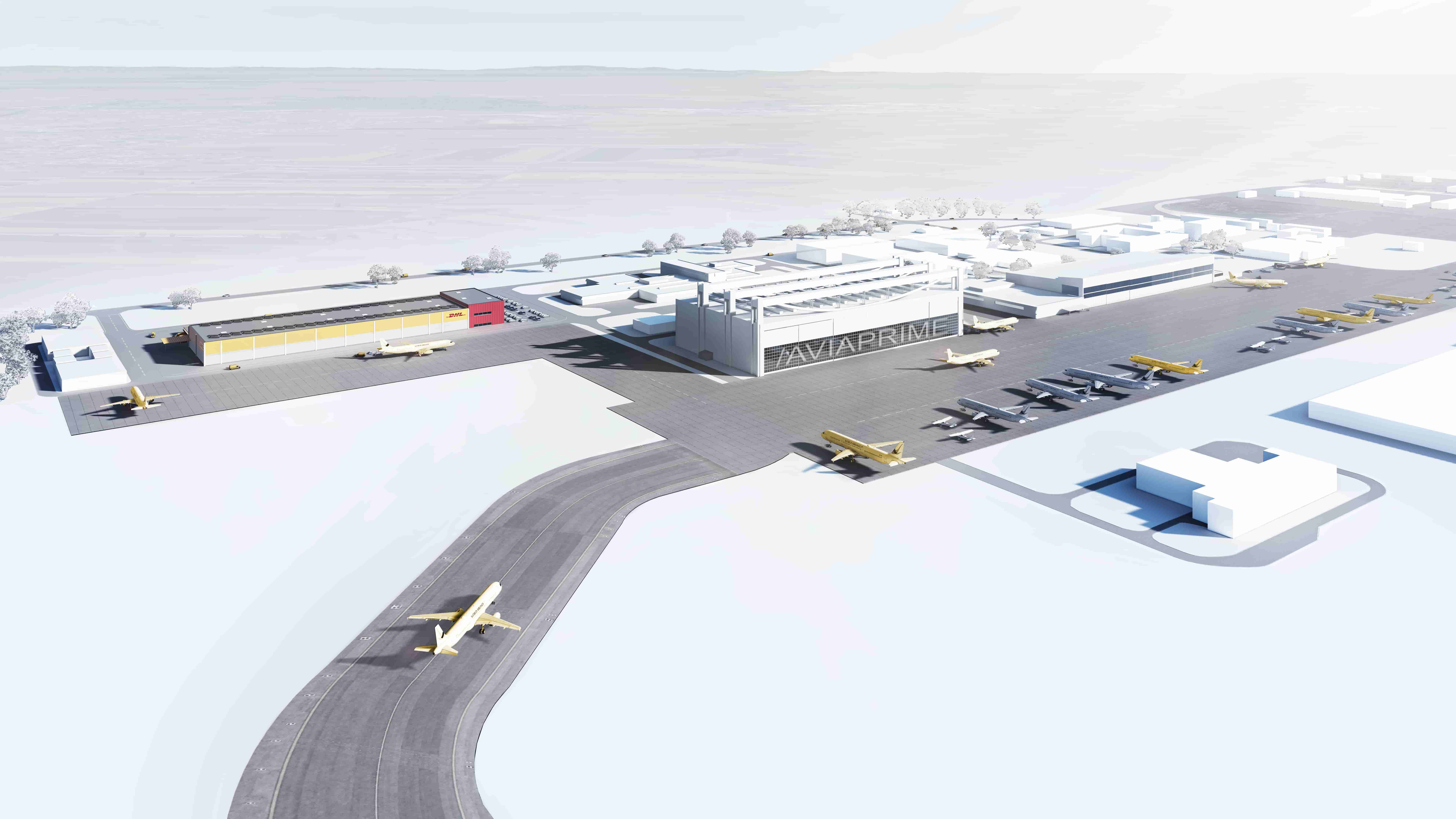 widok pasa lądowania dla statków z poziomu ptaka